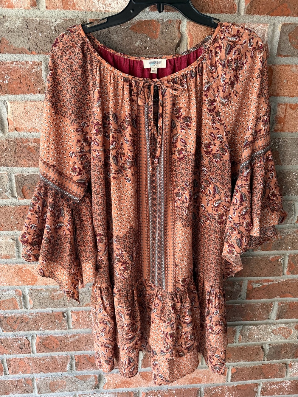 Umgee Boho Long Sleeve Boho Tunic Dress.